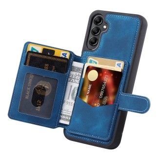 For Samsung Galaxy S23 FE 5G Skin Feel Dream RFID Anti-theft PU Card Bag Phone Case(Peacock Blue)