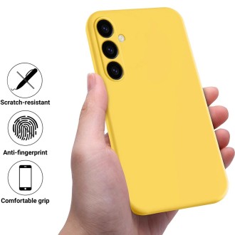 For Samsung Galaxy S23 FE 5G Pure Color Liquid Silicone Shockproof Phone Case(Yellow)