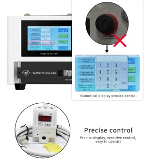 TBK 208M 3 in 1 Mini LCD Touch Screen Vacuum Laminating Bubble Remover Machine, Plug:UK Plug