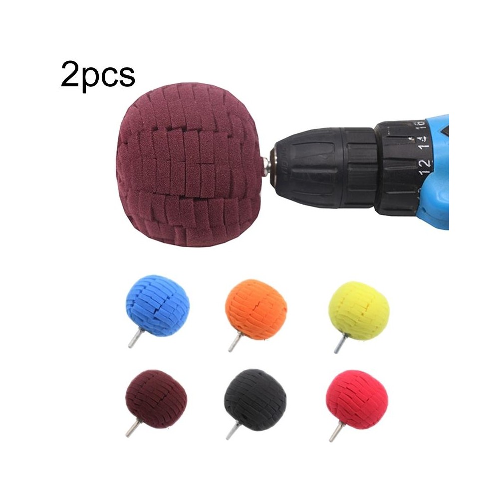 2pcs Car Wheel Rim Small Area Sponge Polishing Ball(Random Color Delivery)