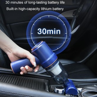 Wireless Car High Power Charging Mini Car Vacuum Cleaner, Color: Black Type-C+Charging Base