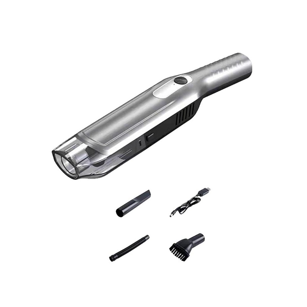 YX3560 Handheld Small Straight Handle Car Wireless Vacuum Cleaner, Style: Basic (Silver)