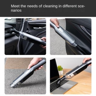 YX3560 Handheld Small Straight Handle Car Wireless Vacuum Cleaner, Style: Luxury (Silver)