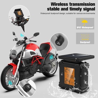 M8 Solar Motorcycle Tire Pressure Monitor Color Screen High Precision Sensor