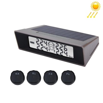 TPMS Car Auto Universal Tire Pressure Temperature Monitoring System USB Solar Power Monitor Wireless LCD Display 4 External Sens