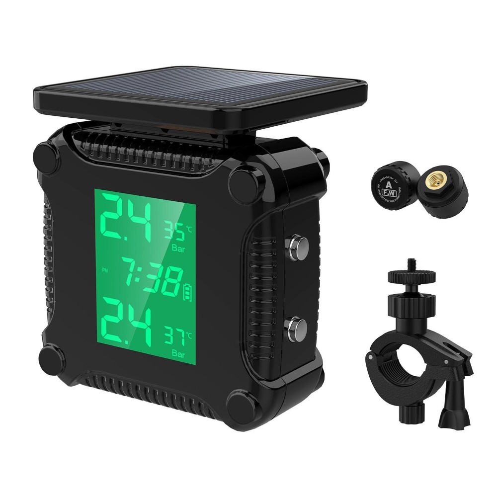 M9 Solar Motorcycle Tire Pressure Monitor Color Screen High Precision Sensor