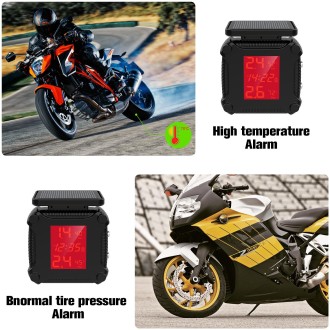 M9 Solar Motorcycle Tire Pressure Monitor Color Screen High Precision Sensor