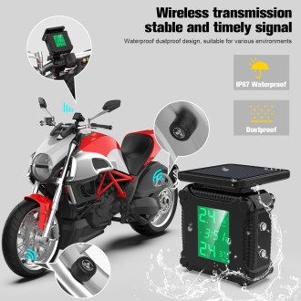 M9 Solar Motorcycle Tire Pressure Monitor Color Screen High Precision Sensor