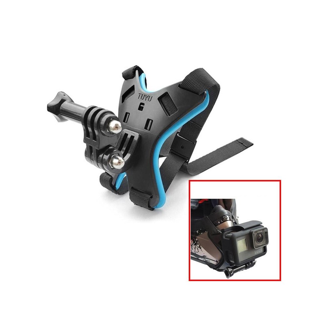 TUYU Motorcycle Helmet Chin Action Camera Mobile Phone Mounting Bracket Blue Bracket