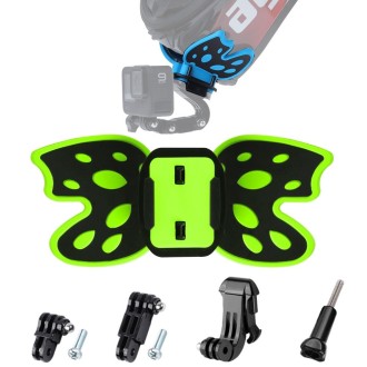 Butterfly Helmet Mount Adapter with 3-Way Pivot Arm & J-Hook Buckle & Long Screw for GoPro Hero12 Black / Hero11 /10 /9 /8 /7 /6