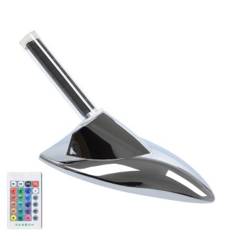 Car Solar Shark Fin With Antenna LED Warning Light, Specification: Silver with Remote Control