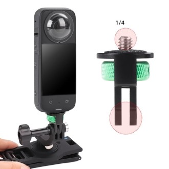 1/4 inch Screw Adjustable Metal Action Camera Adapter(Green Black)