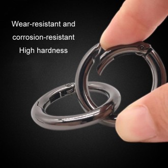 10pcs Zinc Alloy Spring Ring Metal Open Bag Webbing Keychain, Size:2 inch Silver