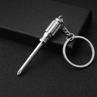 10 PCS Tool Metal Keychain Car Key Ring Pendant, Colour: H-550 Screwdriver