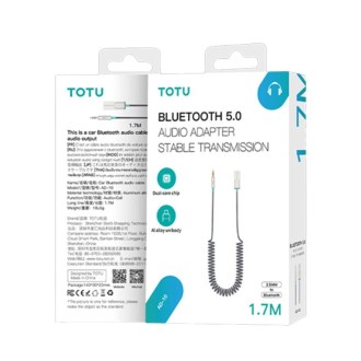 TOTU AD-10 Car Bluetooth 5.0 Receiver Built-in Microphone, Length: 1.7m