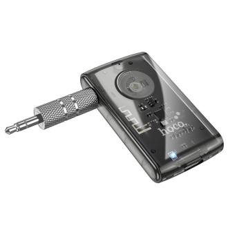 hoco E66 Transparent Explorer Edition Car AUX Bluetooth Receiver(Black)