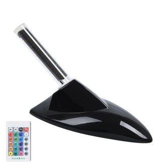 Car Solar Shark Fin With Antenna LED Warning Light, Specification: Black with Remote Control