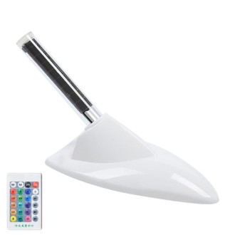 Car Solar Shark Fin With Antenna LED Warning Light, Specification: White with Remote Control