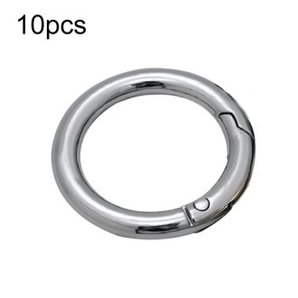 10pcs Zinc Alloy Spring Ring Metal Open Bag Webbing Keychain, Size:Half-inch Silver