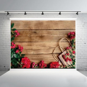 1.25x0.8m Wood Grain Flower Branch Props 3D Simulation Photography Background Cloth, Style: C-4030