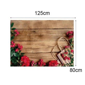 1.25x0.8m Wood Grain Flower Branch Props 3D Simulation Photography Background Cloth, Style: C-4030