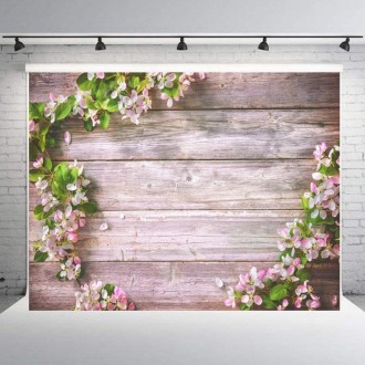 1.25x0.8m Wood Grain Flower Branch Props 3D Simulation Photography Background Cloth, Style: C-3373