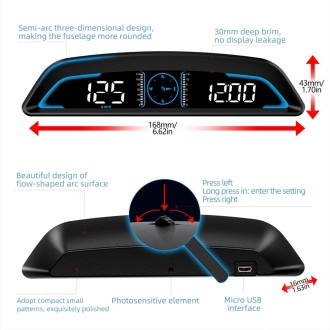 G3 Car 5.5 inch HUD Head-up Display HD GPS Speed Alarm Odometer