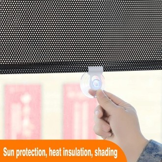 40x60cm Mesh Black Suction Cup Telescopic Car Sun Protection Blackout Curtain