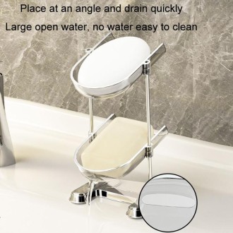 Household Soap Drain Box Bathroom No-Punch Shelves, Color: White 3 Layers