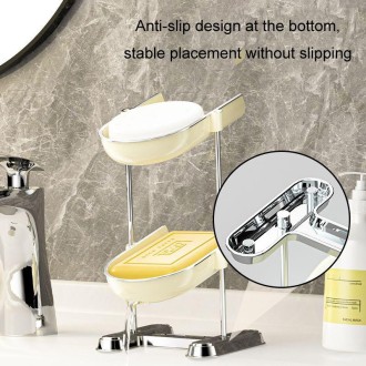 Household Soap Drain Box Bathroom No-Punch Shelves, Color: White 2 Layers