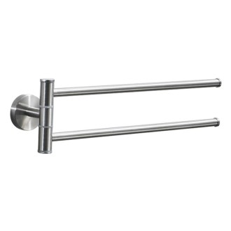 Stainless Steel Towel Bar Rotating Towel Rack Bathroom Kitchen Wall-mounted Towel Polished Rack Holder, Model:Brushed Two Poles