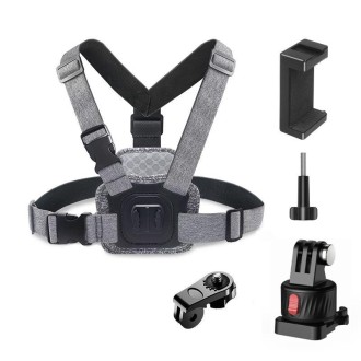 XD-004 Chest Strap Mount Front Rear Holder for  for GoPro Hero11 Black / HERO10 Black / HERO9 Black / HERO8 Black / HERO7 /6 /5 