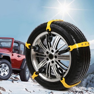 10 PCS Car Snow Tire Anti-skid Chains Yellow Chains For Family Car(Medium Size)