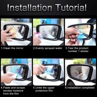 For Ford Focus Classic Version Car Round PET Rearview Mirror Protective Window Clear Anti-fog Waterproof Rain Shield Film