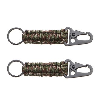 2pcs Outdoor Climbing Eagle Beak Buckle Umbrella Rope Hand-Woven Key Hanging Buckle(Army Green Camouflage)