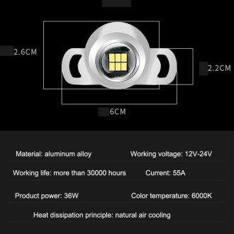 Car LED Ultra -Bright Electric Eye Reversing Light External Bulb Modified Universal Auxiliary Light, Style: Long Bright Black Sh