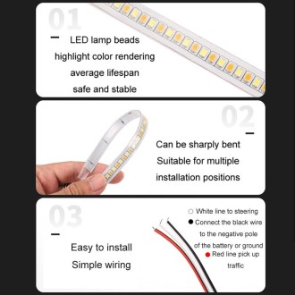 Car Rearview Mirror Decoration LED Streamer Turn Signal, Length： 19cm A Pair