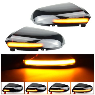 1 Pair For Dodge Ram 1500 2009-2018 Car Dynamic LED Turn Signal Light Rearview Mirror Flasher Water Blinker (Transparent Black)