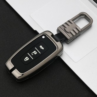 Car Luminous All-inclusive Zinc Alloy Key Protective Case Key Shell for Hyundai E Style Smart 3-button (Gun Metal)