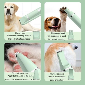 Pet Shaver Cat Dog Paw Hair Clipper Electric Fader, Color: 2 in 1 White