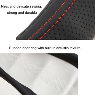 47cm Leather Truck Steering Wheel Cover(Black)