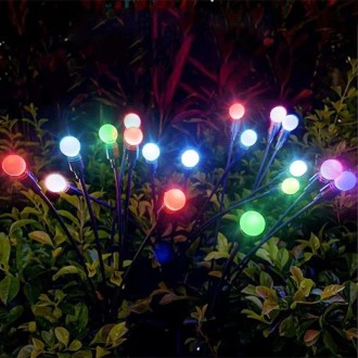 2sets Solar Firefly Lights Christmas Outdoor Garden Waterproof Lawn Lights, Color: 8 Head Color Light