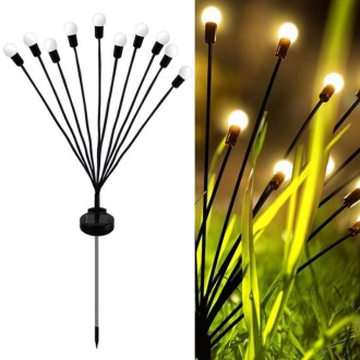 2sets Solar Firefly Lights Christmas Outdoor Garden Waterproof Lawn Lights, Color: 10 Head Warm Light