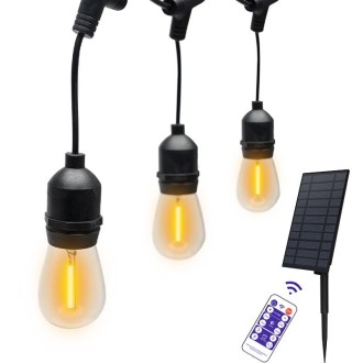 Outdoor Solar Remote Control RGB String Lights Christmas Decoration Lights, Specification: Warm Light