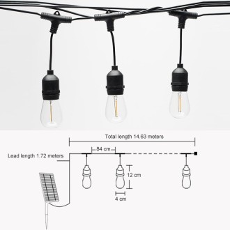 Outdoor Solar Remote Control RGB String Lights Christmas Decoration Lights, Specification: Warm Light