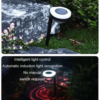 Outdoor Solar LED Dual Light Source Ground Plug Light, Model: JG04804 Flame