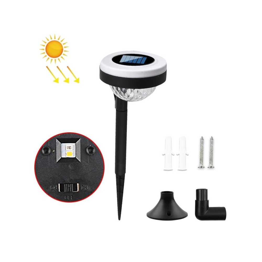 Outdoor Solar LED Dual Light Source Ground Plug Light, Model: JG04802 Color Light