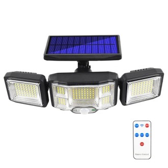 Remote Control Solar Wall Light LED Triple Rotation Sensor Flood Light, Specification: 192LED Integrated