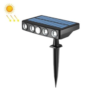 With Ground Plug Wiring Free Infrared Sensor Waterproof Solar Lighting Wall Light, Color Temperature:RGB