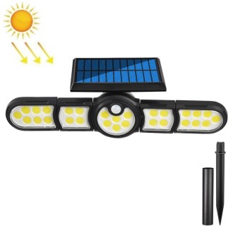 Garden Solar Wall Light Outdoor Waterproof Lawn Light Landscape Corridor Small Street Light, Spec: 5-Head 196 COB